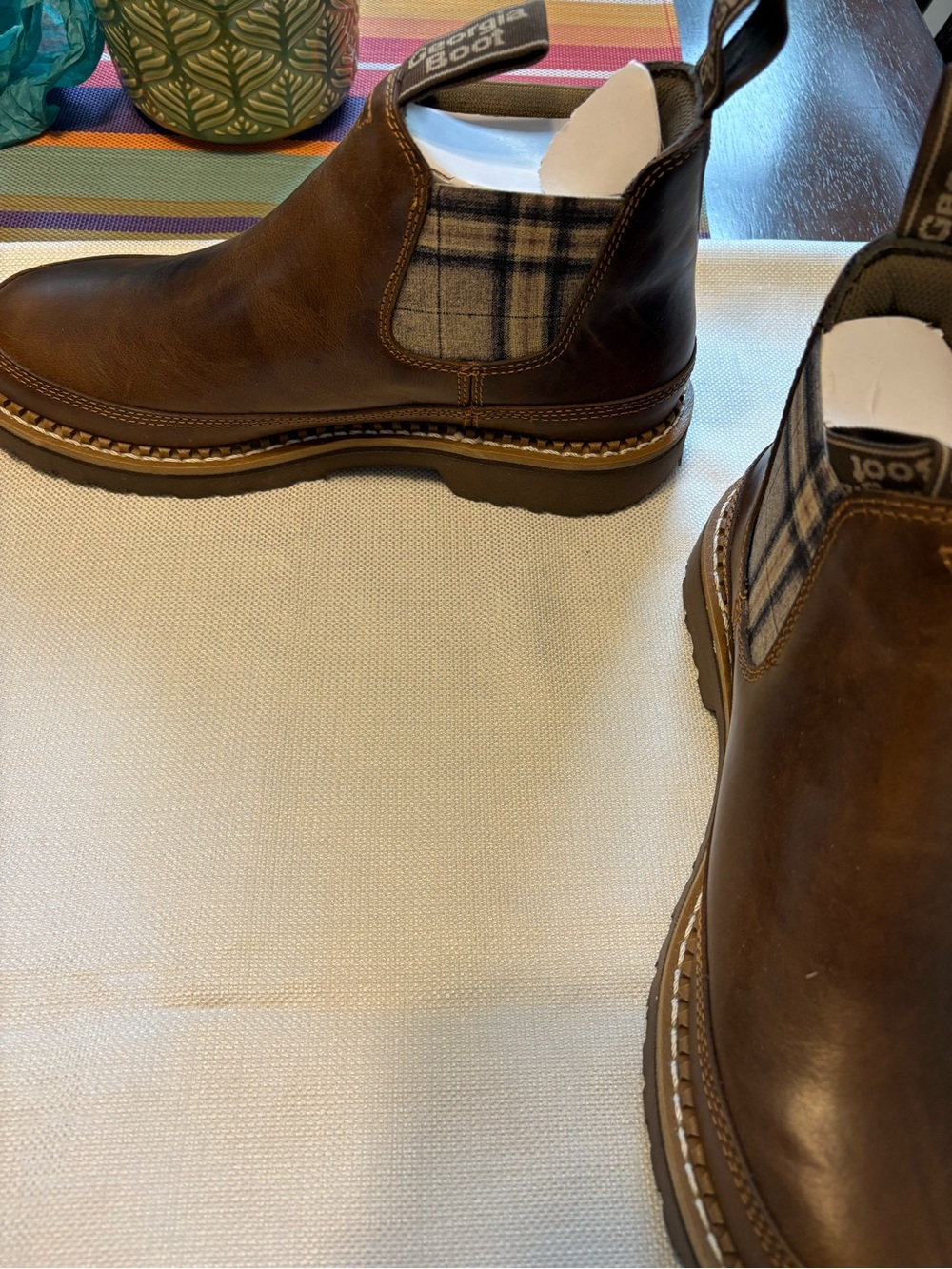 Georgia Boot Women’s Brown Slip-On Chelsea Boots - Picture 2 of 8
